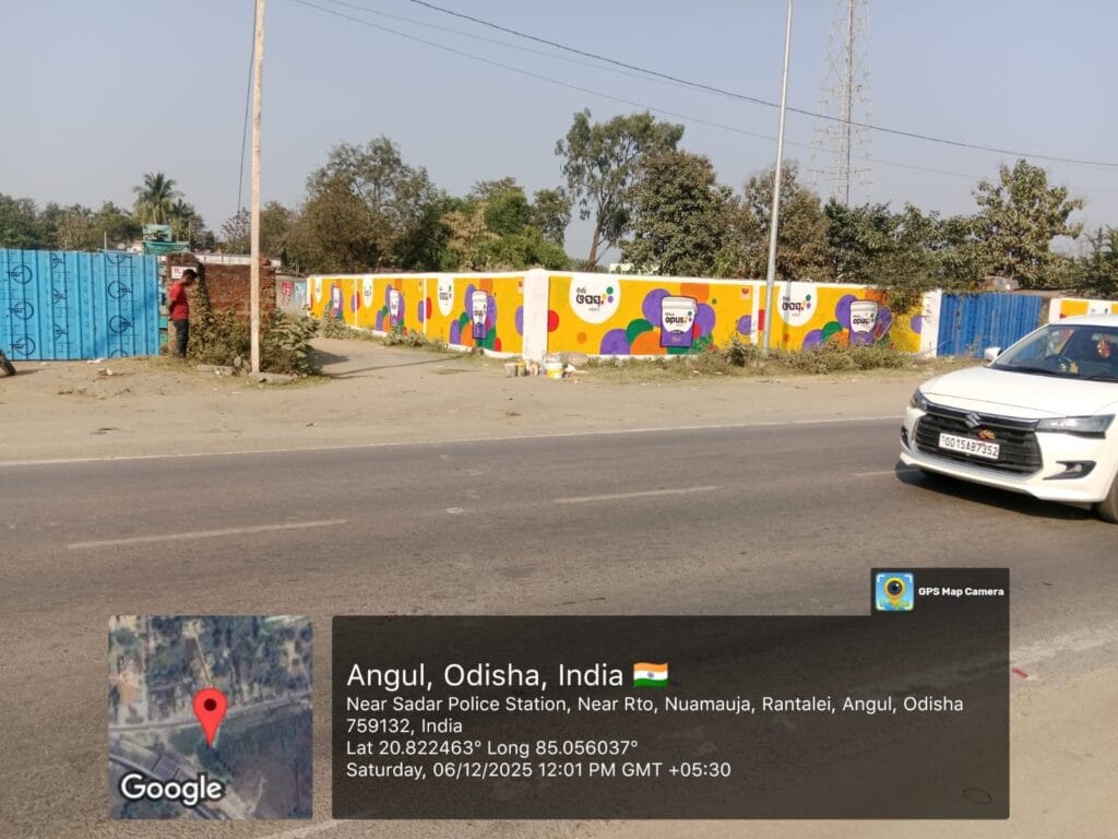Birla Opus exterior wall painting work for outdoor brand promotion.